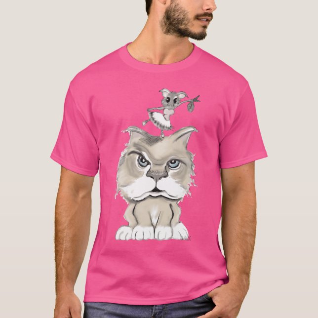 Katze und Maus-Retro T-Shirt (Vorderseite)