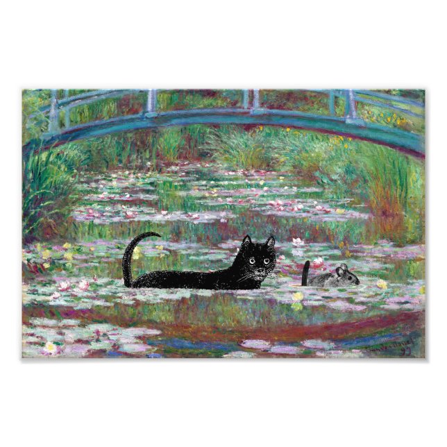 Katze und Maus unter der Brücke Fotodruck (Vorne)