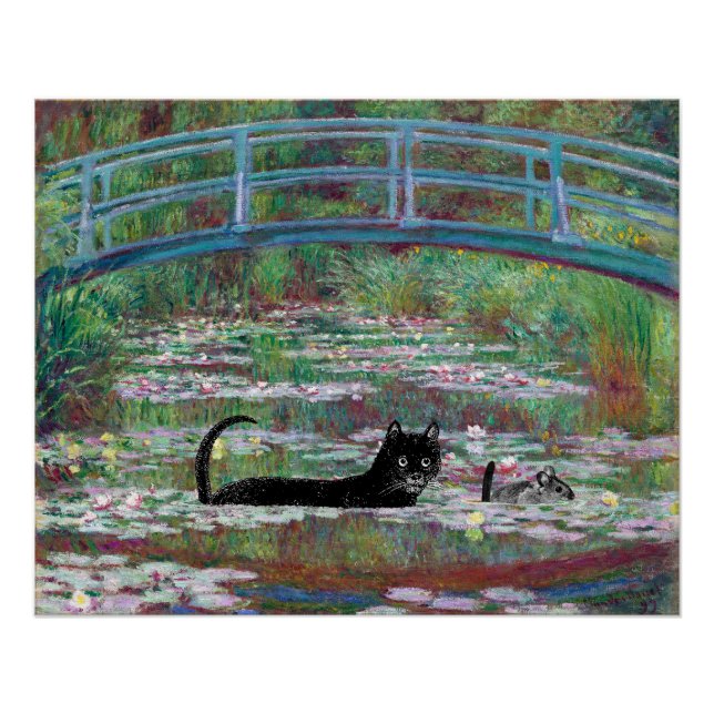 Katze und Maus unter der Brücke Poster (Vorderseite)