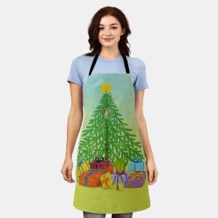 Katze und Maus Weihnachten Schürze