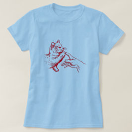 Katze und menschliche Touch Whimsistische Kunst Vi T-Shirt