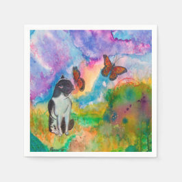 Katze und Monarchie Papier Napkins Serviette