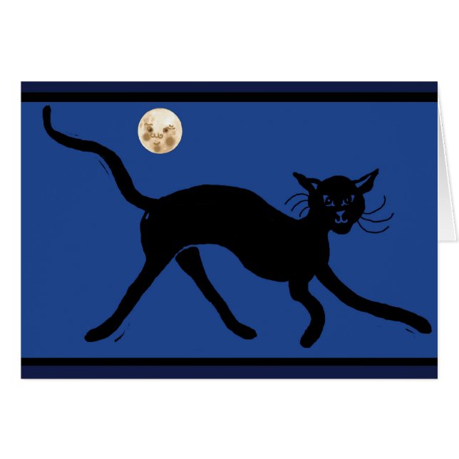 Katze und Mond (Vorderseite (Horizontal))