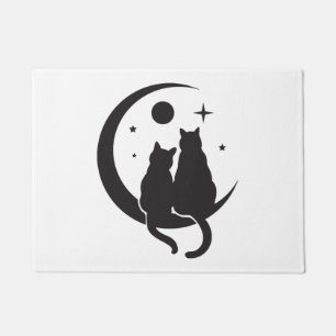 Katze und Mond Fußmatte