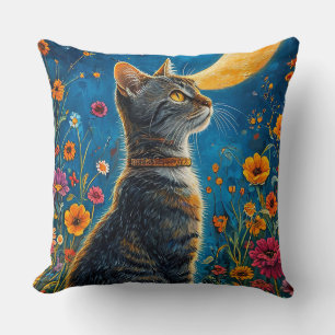 Katze und Mond Kissen
