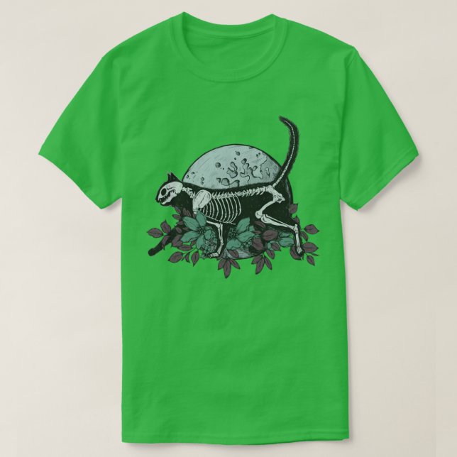 Katze und Mond T-Shirt (Design vorne)