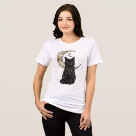 Katze und Mond T-Shirt Tri-Blend Shirt
