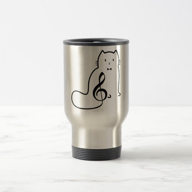 KATZE UND MUSIKNOTE REISEBECHER (Mittel)