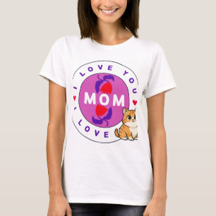 Katze und Mutter Design T-Shirt