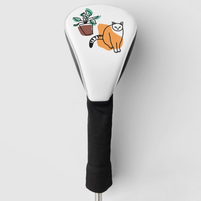Katze und Pflanze Golf Headcover (Vorderseite)