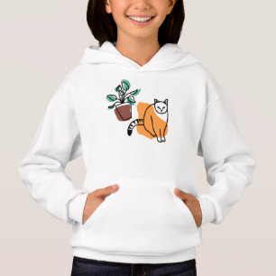 Katze und Pflanze Hoodie