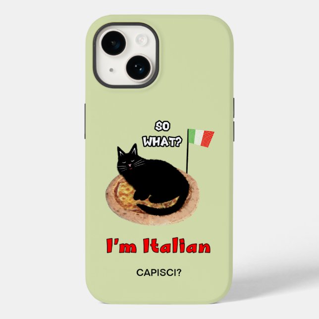 Katze und Pizza Case-Mate iPhone Hülle (Rückseite)