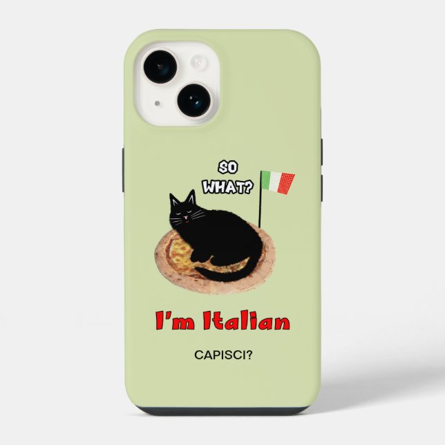 Katze und Pizza iPhone Hülle (Rückseite)