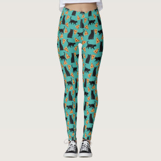 Katze und Pizza-lustiges Muster Leggings