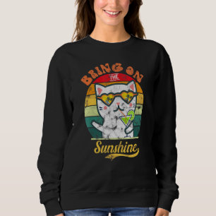 Katze und Retro Stil der Margarita bringen Sonnens Sweatshirt