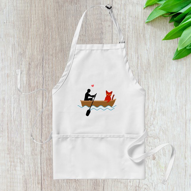 Katze und Ruderer auf dem Schiff Funny Whimsical P Schürze (Von Creator hochgeladen)