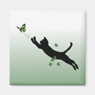 Katze und Schmetterling Magnet