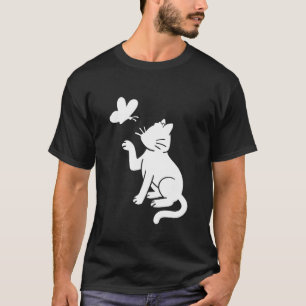 Katze und Schmetterling T-Shirt