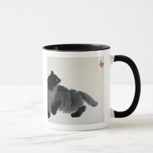 Katze und Schmetterling Tasse