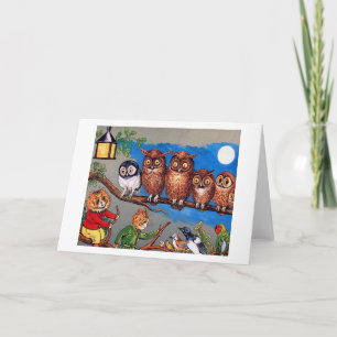 Katze und Schüssel, Louis Wain Karte