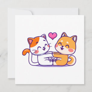 Katze und Shiba Inu