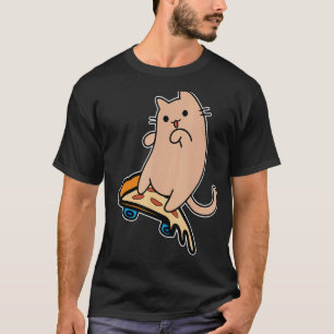 Katze und Skateboard Skateboard Pepperoni Pizza B T-Shirt