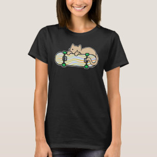Katze und Skateboard Skateboarding Schüchterne Kat T-Shirt