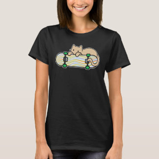 Katze und Skateboard Skateboarding Schüchterne Kat T-Shirt