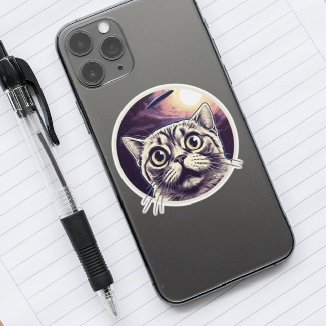 Katze und UFO Aufkleber (Von Creator hochgeladen)