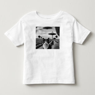 Katze und UFO Kleinkind T-shirt