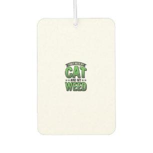Katze und Unkraut Vintage-Stich T-Shirt Design_1 Autolufterfrischer