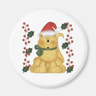 Katze und Weihnachtsmann Magnet