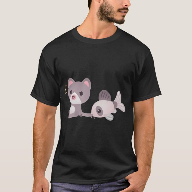 Katze und Wels T-Shirt (Vorderseite)