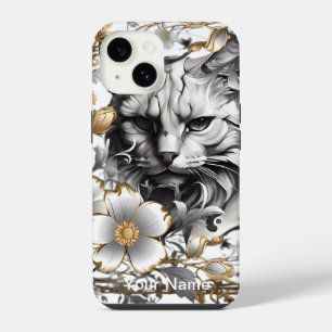 Katze unter Blumen Wechsel für Ihr geliebtes Portr iPhone 14 Hülle
