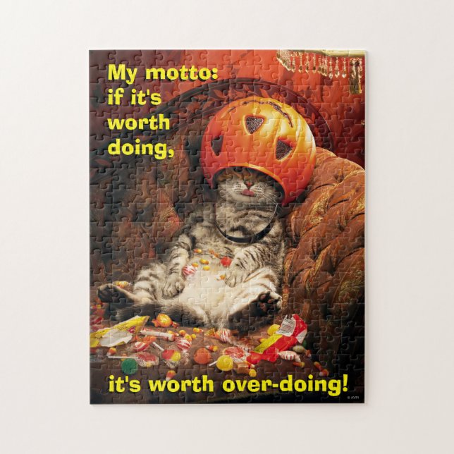 Katze unter dem Candy Ecket Puzzle (Vertikal)