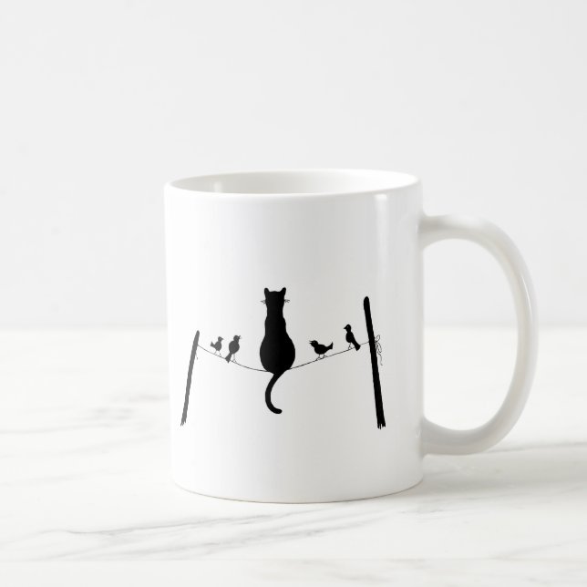 Katze unter der Tauben-Tasse Tasse (Rechts)