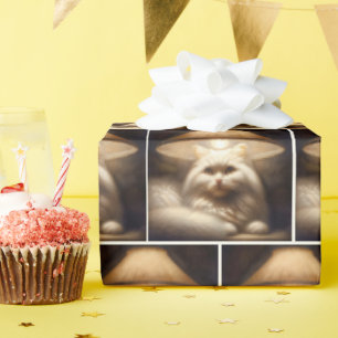 Katze unter einer Lampenschirmmalerei Geschenkpapier