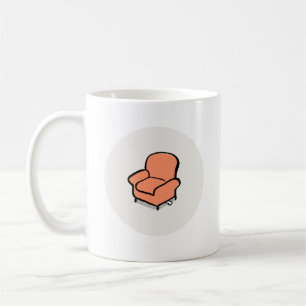 Katze unter Sessel Tasse