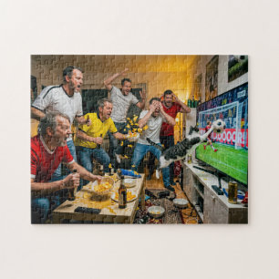 Katze unterbricht Football-Abend Puzzle