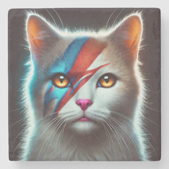 Katze Untersetzer! Steinuntersetzer (Vorderseite)