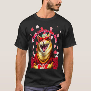 Katze Valentine Ich liebe dich mehr als Thunfisch  T-Shirt