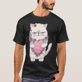 Katze Valentinstag  Kinder gehören mir rosa Katze T-Shirt