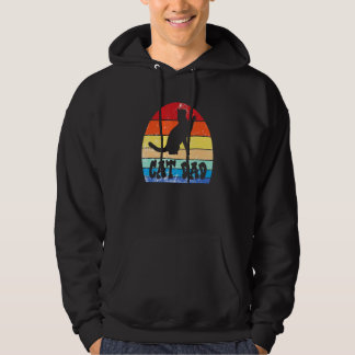 Katze Vater Vintag Retro Sonnenuntergang Katze Vat Hoodie