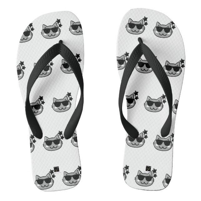 KATZE VATER WEISSE SCHNITTSTELLER FLIP FLOPS (Fußbett)