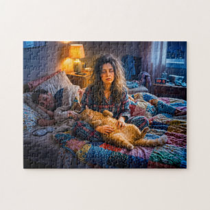 Katze verlangt 3-Uhr-Kuscheln Puzzle