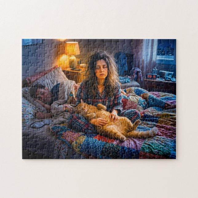 Katze verlangt 3-Uhr-Kuscheln Puzzle (Horizontal)