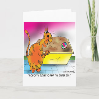 Katze versteckt Ostereier Feiertagskarte