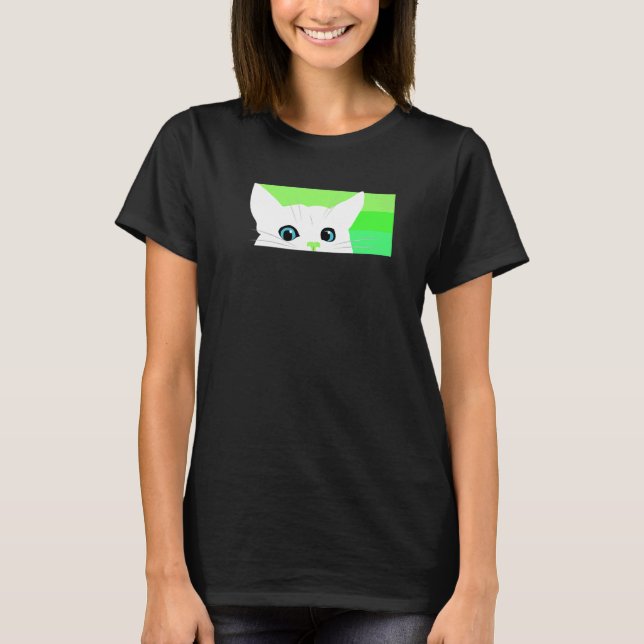 Katze verstohlener Blick T-Shirt (Vorderseite)