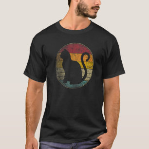Katze Vintage abgenutzt Retro 70er 80er Männer Fra T-Shirt
