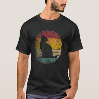 Katze - Vintage abgenutzt Retro Silhouette 60er 70 T-Shirt